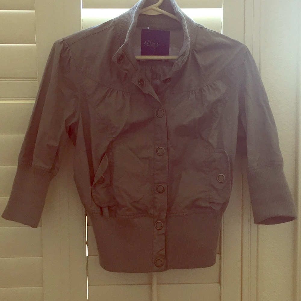 Gray jacket.